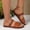 Brown, variant on CFLVAEK Womens Flats Sandals with Arch Support Slip On Sandals Vintage Crochet Vacation Indoor Outdoor Open Toe Shoes 2025 Size 7.5