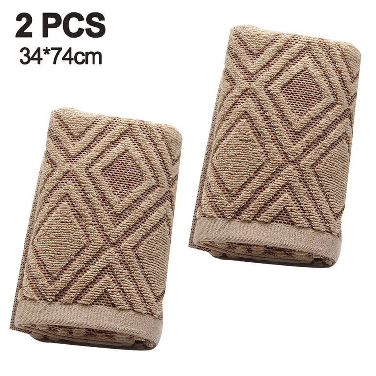 Pidada 100% Cotton Diamond Pattern Hand Towels for Bathroom Set of 4 (Beige  Brown)
