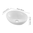 thumbnail image 3 of KFFKFF Oval Basin, 16" x 13.4" Countertop Ceramic Sink, White Above Counter Bathroom Bowl, Modern Design, Securely Packaged for Home, Hotel, Restroom, RV, 3 of 9