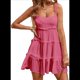 thumbnail image 1 of Vestidos de Verano para Mujer, Vestidos para Invitadas de Boda, Vestidos Playeros de Tirantes Finos, Vestido Bohemio Fluido, Rosa S, 1 of 6