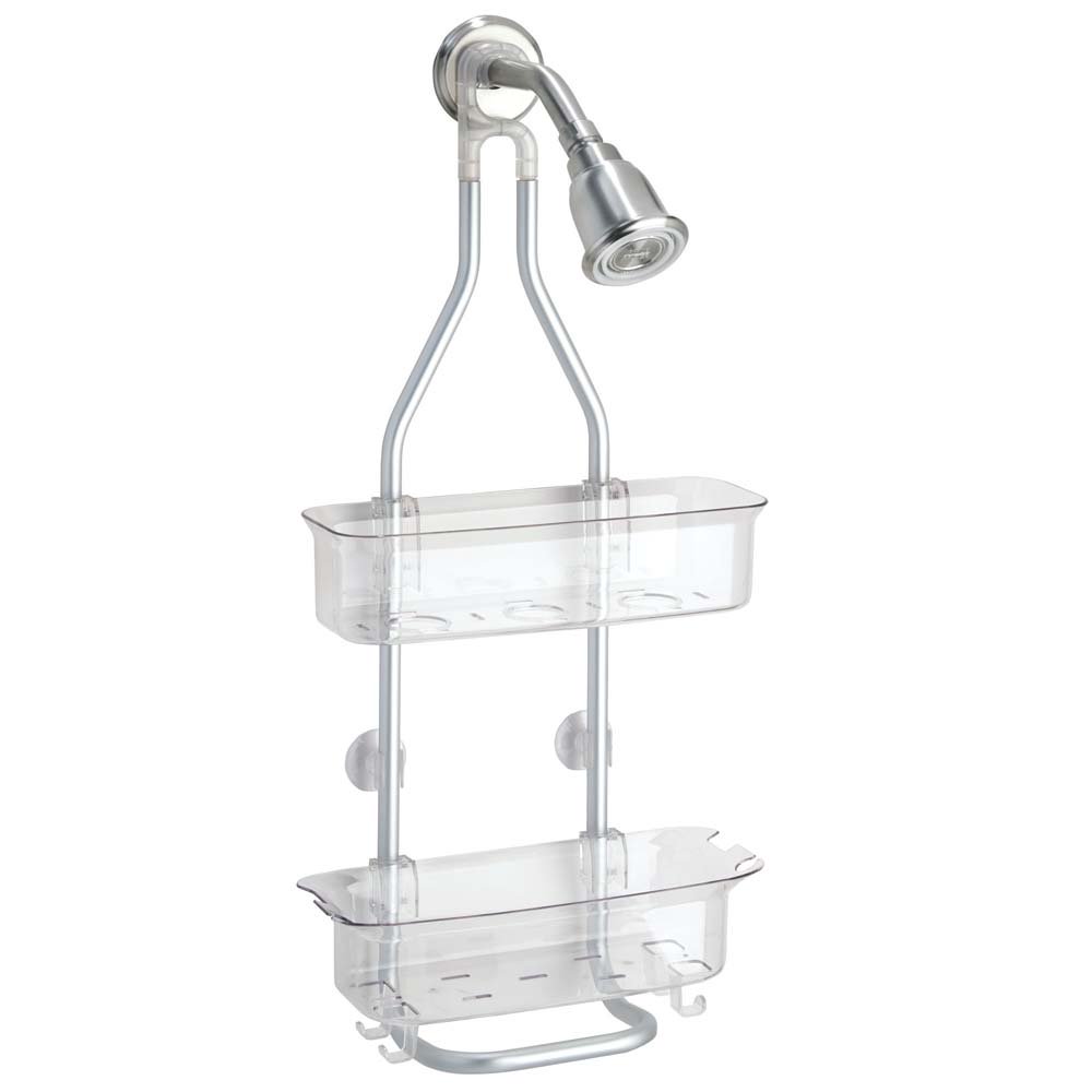 interdesign zia rust proof aluminum bathroom shower caddy for shampoo, conditioner, soap extra