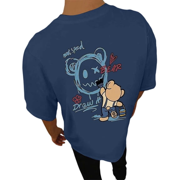 YUEHUA Men's Graphic Short Sleeve T Shirt Crew Neck Casual Loose Fit Tee Tops