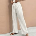 thumbnail image 5 of PBFRDSJ Flowy Pants for Women High Waist Drawstring Wide Leg Pants Lightweight Breathable Boho Office Casual Pants Sizes S-XL, 5 of 8