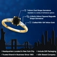 thumbnail image 2 of Gem Stone King 10K Yellow Gold Black Onyx and Lab Grown Diamond Engagement Ring for Women | 0.90 Cttw | Oval 7X5MM | Gemstone December Birthstone | Size 7, 2 of 6