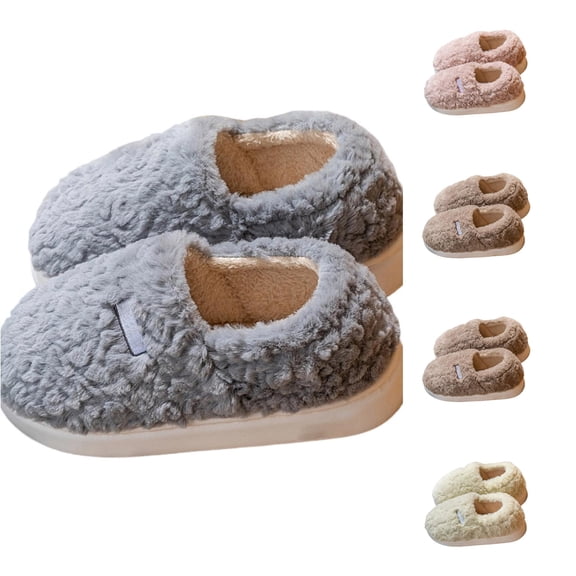GPOECD Women's Slippers Non-Slip Fuzzy Warm Indoor Footwear For Fall Winter Home Use Unisex Design Indoor Slippers,Pink,10