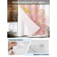 thumbnail image 3 of No Hook Cloth Fabric Shower Curtain with Snap in Liner, Pink Gold Waterproof Shower Curtains Set with See Through Top Window, Boho Modern Abstract Minimalist Aesthetic Flower Bath Curtains 72"x96", 3 of 6