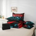 thumbnail image 4 of Erosebridal Video Game Bedding Queen Size,Teal Red Neon Bedding Sets Queen Size,Geometric Honeycomb Comforter Sets with Sheets,Lightweight Gamepads Bedroom Decorative,Reversible,7 Pieces, 4 of 6