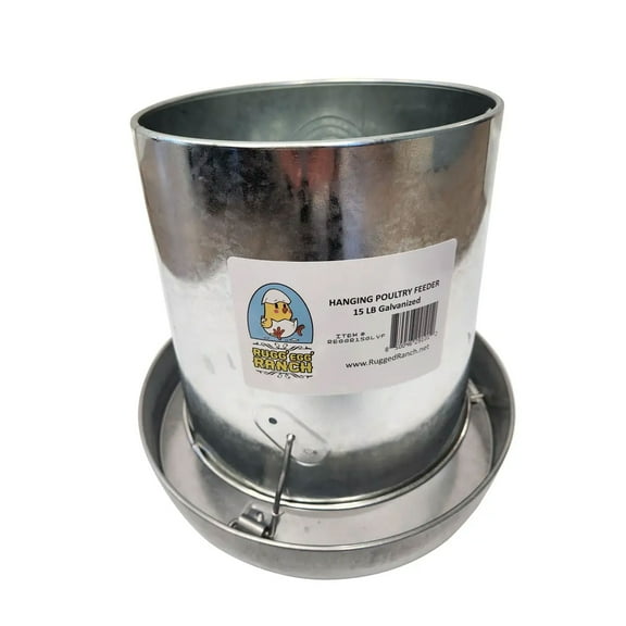 Rugged Ranch Products RuggEgg 15 Pound Hanging Galvanized Poultry Feeder