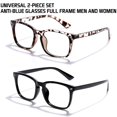 thumbnail image 3 of LNGOOR Blue Light Blocking Glasses for Cell Phone Radiation Glasses Square Computer Eyeglasses Women/Men,2 PACK, 3 of 5