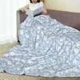 thumbnail image 6 of Sikiie Gray White Floral Ultra-Soft Micro flannel Blanket Luxury All Seasons Warm Blanket for Bedding Sofa and Travel (4 sizes)-50"x40", 6 of 7