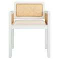 thumbnail image 3 of Safavieh Patrina Scandinavian Wood and Rattan Dining Arm Chairs, White / Natural, 3 of 8