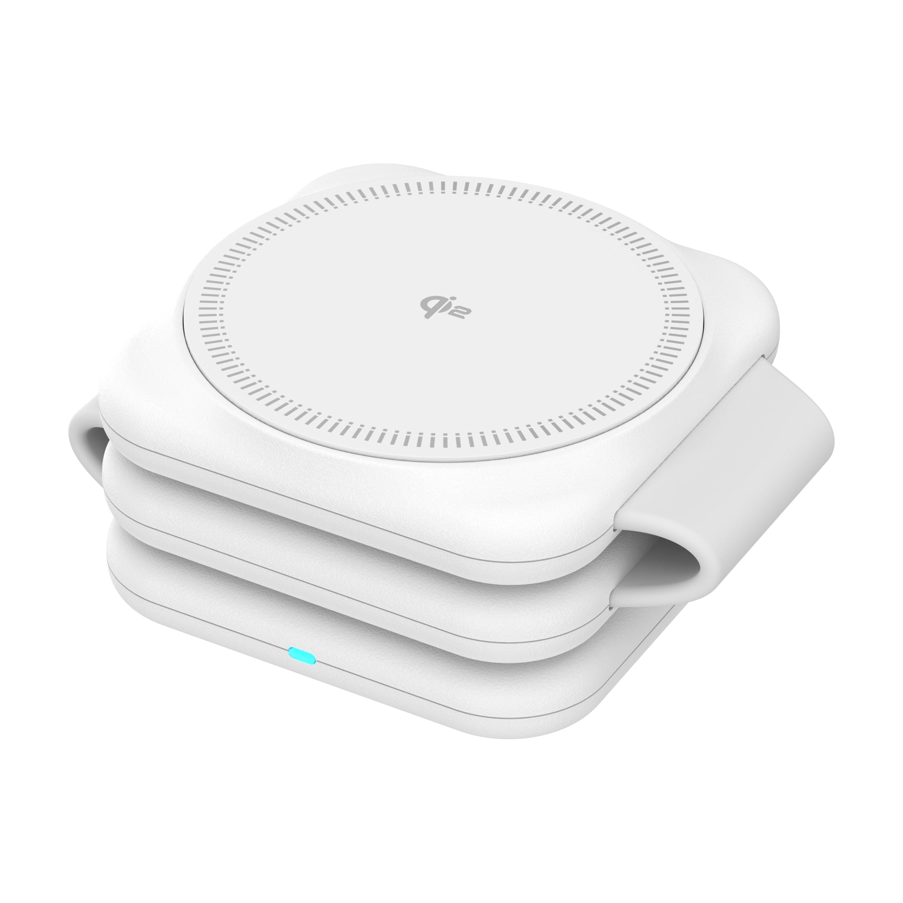 onn 3-in-1 Wireless Charging pad– Foldable Design with Wall Adapter & Cable, White – Compatible with iPhone 17/16/15/14/13/12, Apple Watch, AirPods and other Qi enabled devices