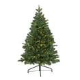 thumbnail image 2 of Nearly Natural 4' Flat Back Spruce Artificial Christmas Tree Prelit with LED Lights, Green, 2 of 10