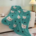 thumbnail image 2 of Personalised Cat Face Blanket Cat Claws and Fish Spines Personalised Pet Photo, 2 of 3