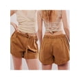 thumbnail image 4 of Yunliwuli Women Shorts, Elastic Waist Tie-up Solid Summer Casual Shorts Streetwear for Daily, 4 of 9