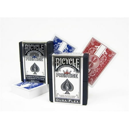 2 Decks Bicycle Prestige Poker Size Playing Cards 100% Plastic NEW Red and