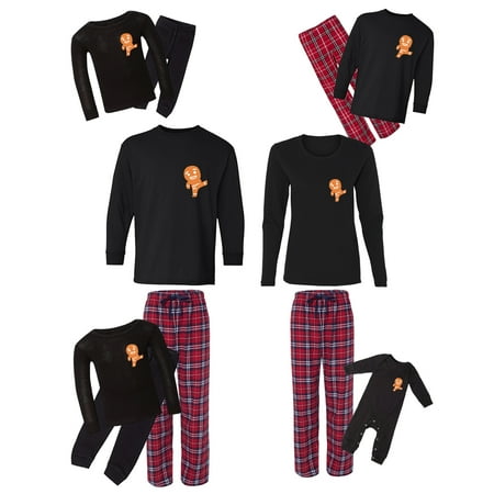 

Awkward Styles Matching Christmas Pajamas Set Red Cute Gingerbread Ninja Family Sleepwear