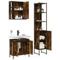 thumbnail image 4 of vidaXL 3 Piece Bathroom Cabinet Set Smoked Oak Engineered Wood, 4 of 12
