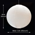 thumbnail image 6 of Mitavade Hanging Paper Lantern，50cm Modern Round White Rice Paper Light Shades Ceiling Light Covers for Home Decor,Festival Parties,Living Room Kitchen, 6 of 9
