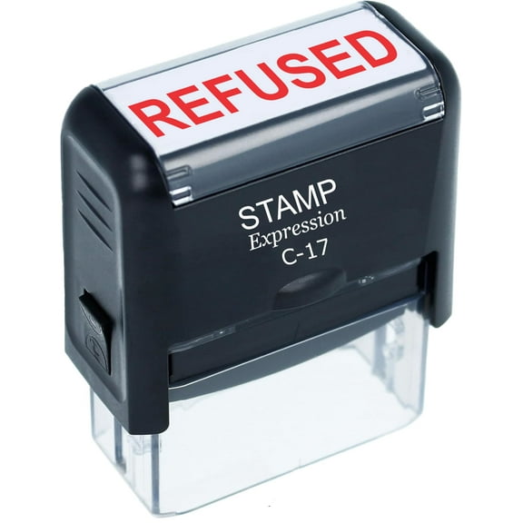StampExpression - Refused Office Self Inking Rubber Stamp - Red Ink (A-5602)