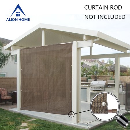 Alion Home Mocha Brown Rod Pocket Sun Shade Panel With Aluminum