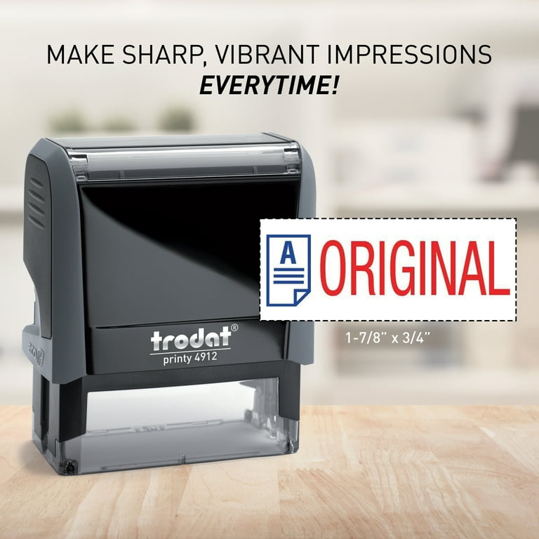 Self Inking Stamp, English Text Copy, Red Ink, Impression Size, 11/16