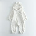 thumbnail image 2 of vdgthytj Newborn Winter Snowsuit Baby Girl Boy Cute Ear Footie Hooded Romper Infant Fleece Jumpsuit Outwear Coats, 2 of 4