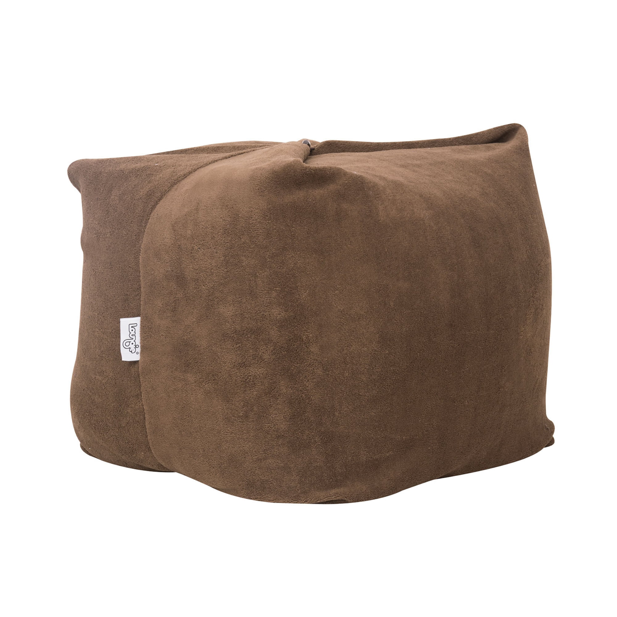 Loungie Magic Pouf Brown Microplush Bean Bag Chair Convertible