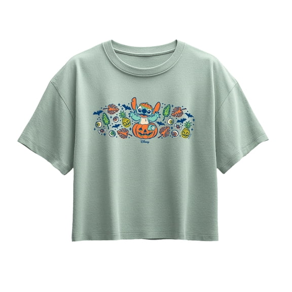Lilo & Stitch - Stitch Halloween Pumpkin - Youth Girls Boxy T-Shirt