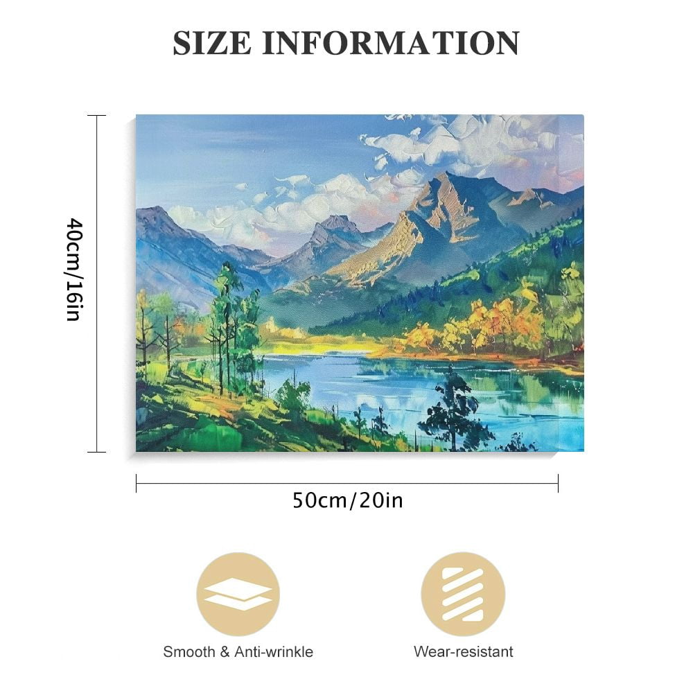 JEUXUS Nature Mountain Canvas Wall Art National Park Painting Lake