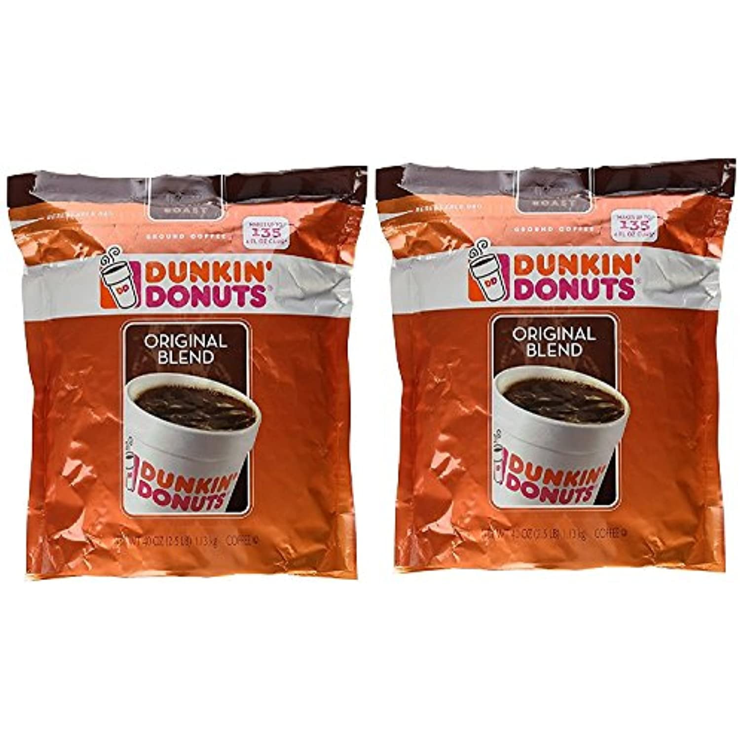 Dunkin Donuts Original Medium Roast Blend Coffee, 2.5 Pound ( 2 Bags