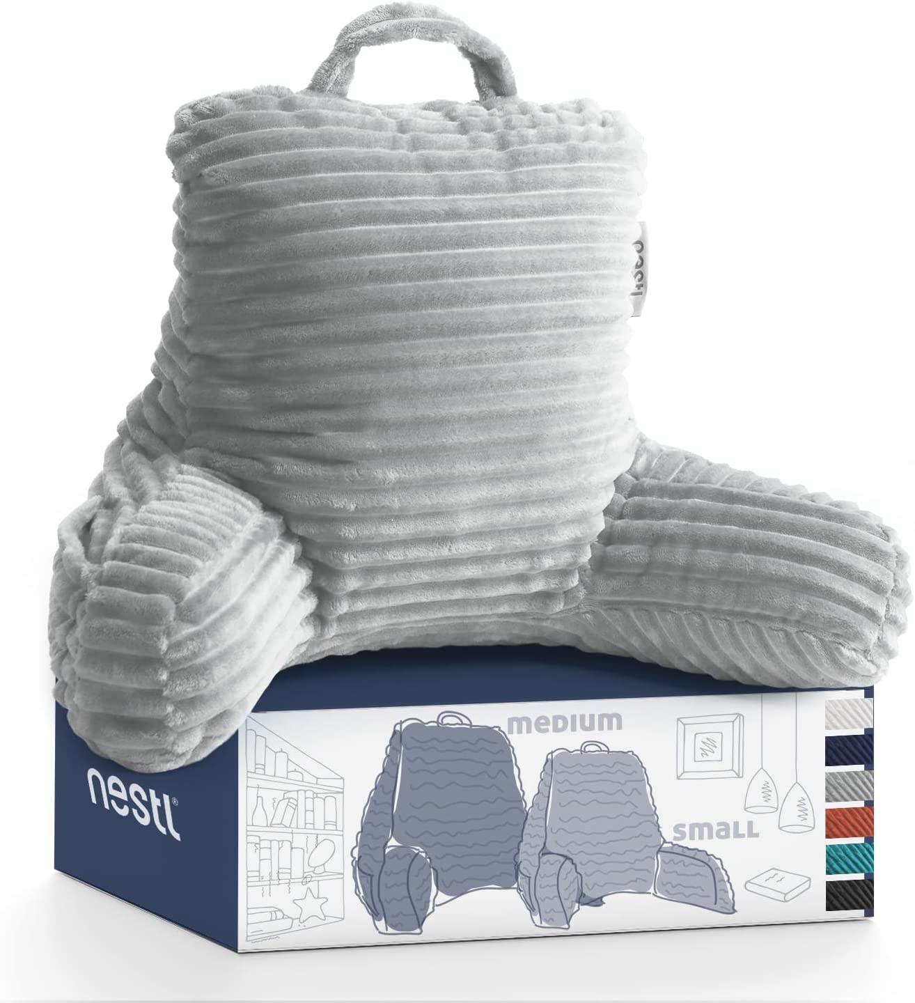 Nestl Reading Pillow \u2013 Back Pillow for Sitting in Bed Plush Bed Chair Pillow Standard Adult