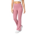 thumbnail image 6 of Bainana Casual Pants For Girls Solid Color Elastic Waist Flare Leg Leggings Jogger Pants Soft Casual Trousers Little Girls Modern Fit School Holiday Trousers Pink Size 11-12 Years, 6 of 8