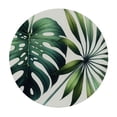 thumbnail image 4 of PIKWEEK with Elastic Edge Green Tropical Leaves Monstera Palm Leaf Botanical Plant Spring Summer Round Tablecloth White, 4 of 8