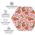 thumbnail image 4 of Pofeuu Painting Peach Print Leather Coasters Set of 6, Round Cups Mugs Mat Pad for Home Kitchen Heat Resistant Drink Coasters,Hexagon, 4 of 7