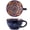 Navy Blue, variant on Bohemian Hand-Painted Ceramic Mug, 15 Oz Large Coffee Cup for Milk, Tea, Breakfast, Dishwasher Safe Cup