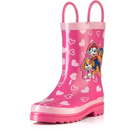Image of Nickelodeon Paw Patrol Girls Pink Rubber Waterproof Rain Boots - Size 4 Toddler