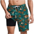 thumbnail image 2 of NTACZA Shorts for Men Holiday Mesh Liner Bathing Suit Floral Vacation Trunks for Men L, 2 of 6