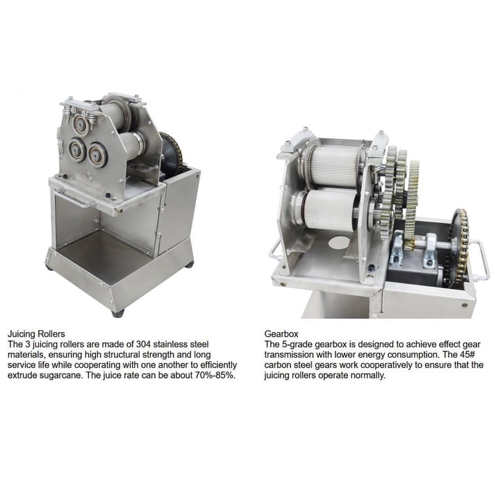 Sugarcane Squeezing Machine Electric Sugarcane Juice Extractor 3-Roller Sugar Cane Juicer