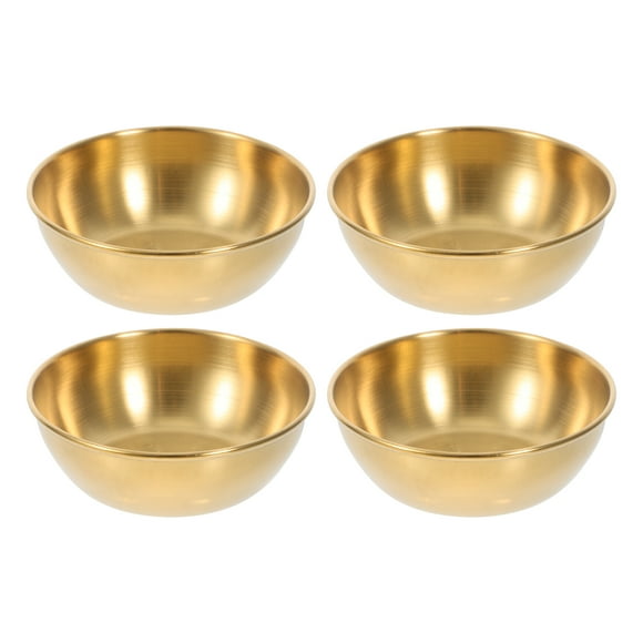 4pcs Stainless Steel Soy Sauce Dishes Dipping Bowls Mini Prep Bowls Pinch Bowls Seasoning Dishes Sushi Dipping Bowl Appetizer Plates