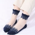 thumbnail image 2 of UJNDER Women's Lace Socks Low Cut Dress Ankle Boat Socks for Women Fashion Wear Navy, 2 of 4