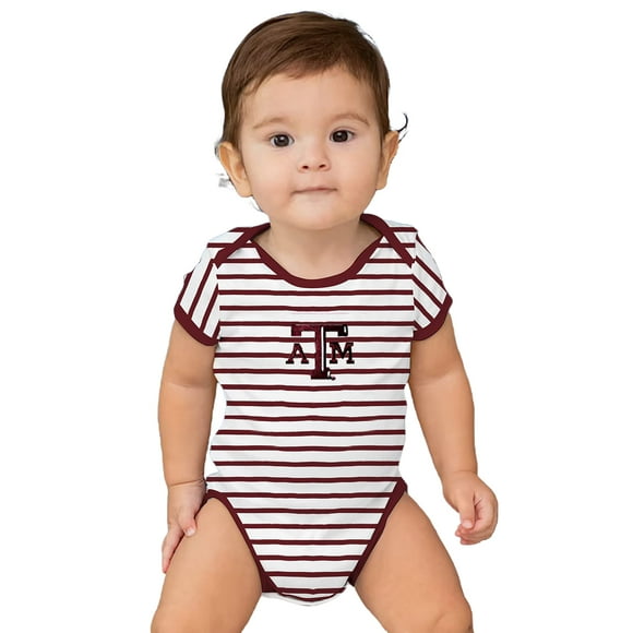 Two Feet Ahead Michigan State Spartans Striped Baby Bodysuit Creeper Baby Boy Clothes for Newborn Infants (6 Months,Michigan State Spartans)