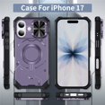 thumbnail image 2 of Military Grade Shockproof Case for iPhone 17, Built-in N52 Magnetic Ring, Slide Camera Lens Cover, Rugged Heavy Duty Protective Phone Case, 2 of 8