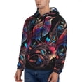 thumbnail image 3 of Sikiie Artistic Colorful Bird Men's Hoodie, Essentials Hoodie, Sweatshirt, Pullover Hooded Sweatshirt for Men-XX-Large, 3 of 7