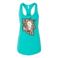 thumbnail image 2 of Wild Bobby Western Ma Steer Pink And Grey Distressed Pop Culture Women Racerback Tank Top, Tahiti Blue, X-Large, 2 of 6