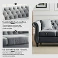 thumbnail image 6 of 2 Piece Chesterfield Velvet Sofa, 80" 3-Seater and 59" Loveseat Sofa Set, Tufted Couch with 4 Pillows,Rolled Arms and Nailhead for Living Room, Bedroom, Office, Grey, 6 of 9