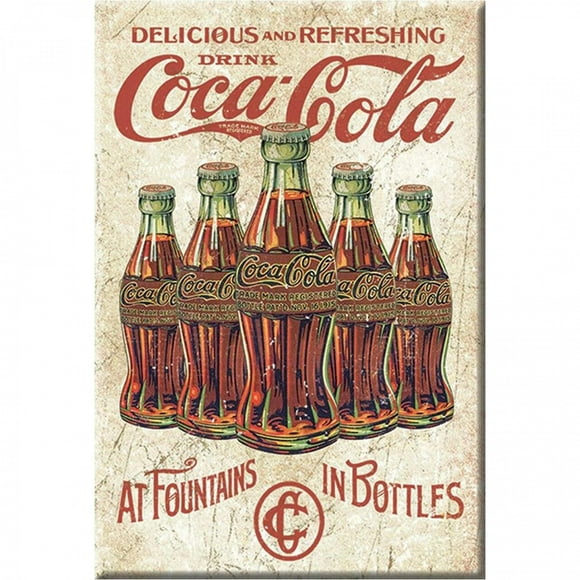 Coca-Cola 5 Bouteilles Style Rétro Toucher Doux Magnétique