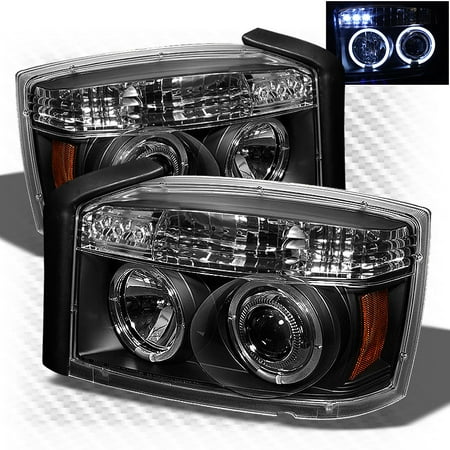 2005 2007 Dodge Dakota Twin Halo Led Projector Headlights Black Head 2005 2007 Dodge Dakota Twin Halo Led Projector Headlights Black Head Lights Lamp Pair Left Right 2006