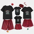 thumbnail image 1 of Pijamas familiares a juego de Navidad, Antler, Feliz Navidad, Ya, Animal sucio, negro, corto, conjunto, 1 of 3