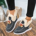 thumbnail image 4 of Taylonsss Women's Fashion Casual Winter Shoes with Faux Fur Lining and Denim-Like Upper Thick-Soled Flat Boots for Indoor and Outdoor Wear Comfortable Warm Slip-On Shoes, 4 of 8